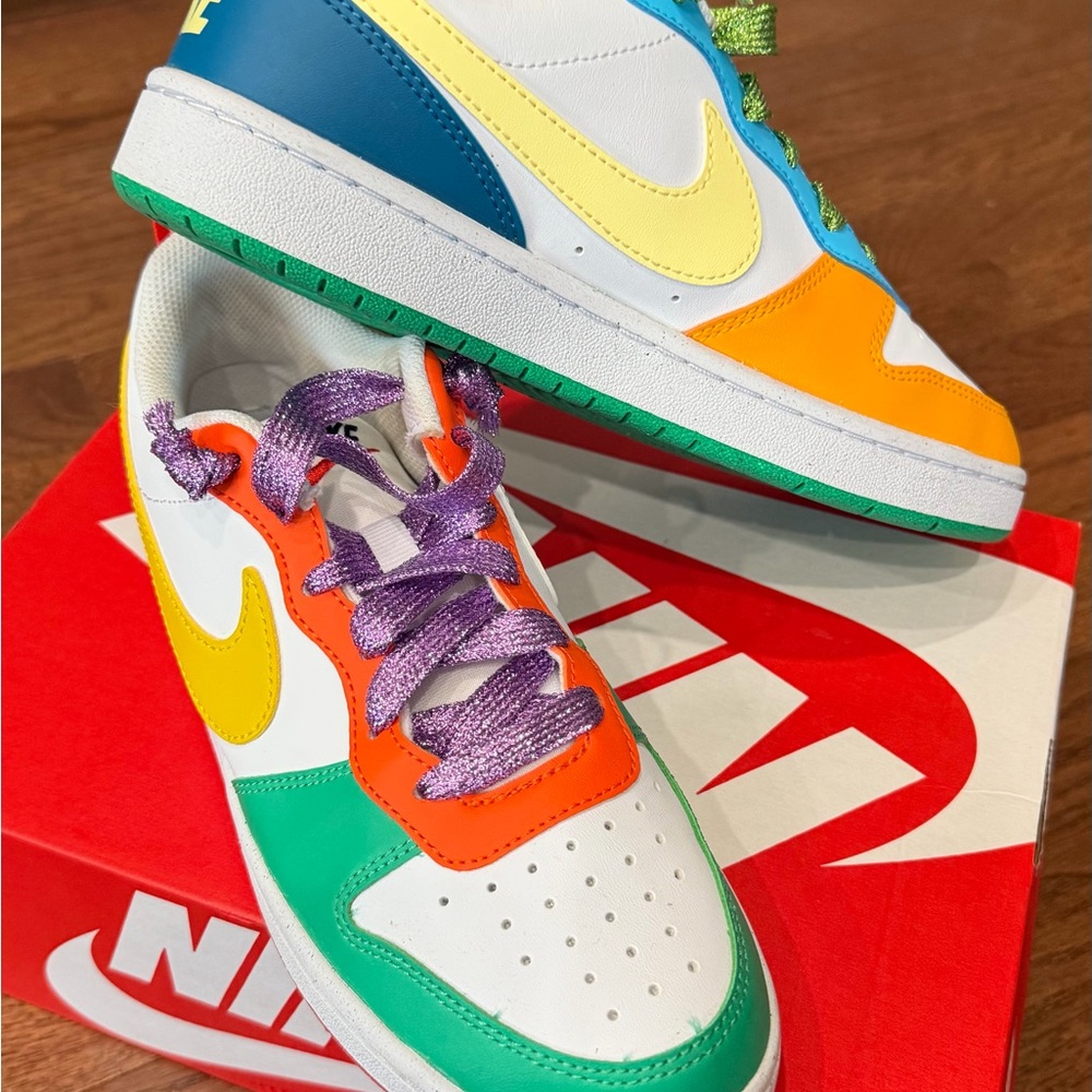 Nike Low Top Sneakers — White, Green, Orange, Yellow, Blue, Purple New